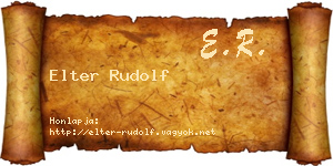 Elter Rudolf névjegykártya